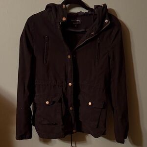 Classic Black Utility Jacket with Hood